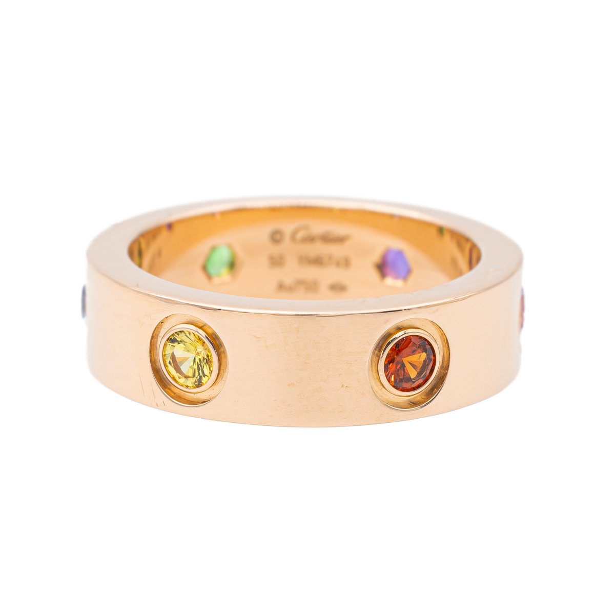 CARTIER “Love” ring in pink gold and sapphire, garnet and amethyst