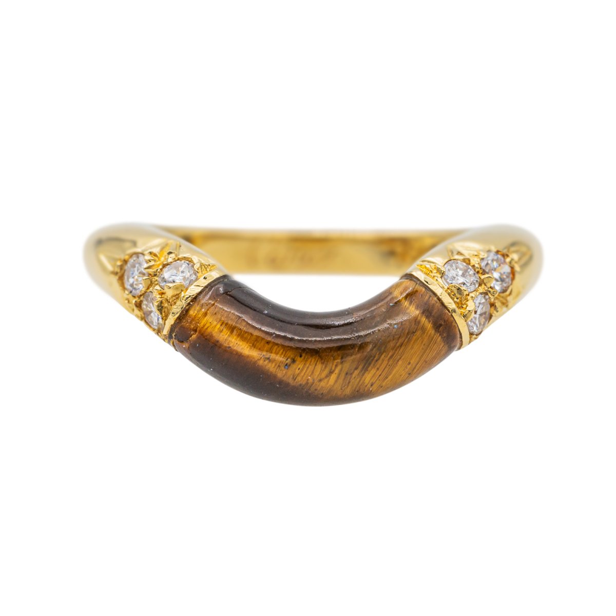 Bague Et Boutons De Manchette Konstantino - œil De Tigre, Argent Sterling Et Or 18k, Occasion