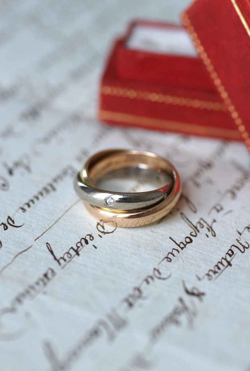 Bague Cartier Trinity Ors Modèle Classique Diamants Taille 49