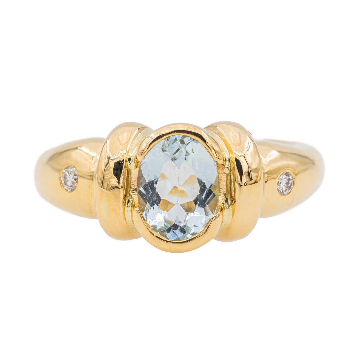 Yellow gold, aquamarine and diamond ring – Castafiore