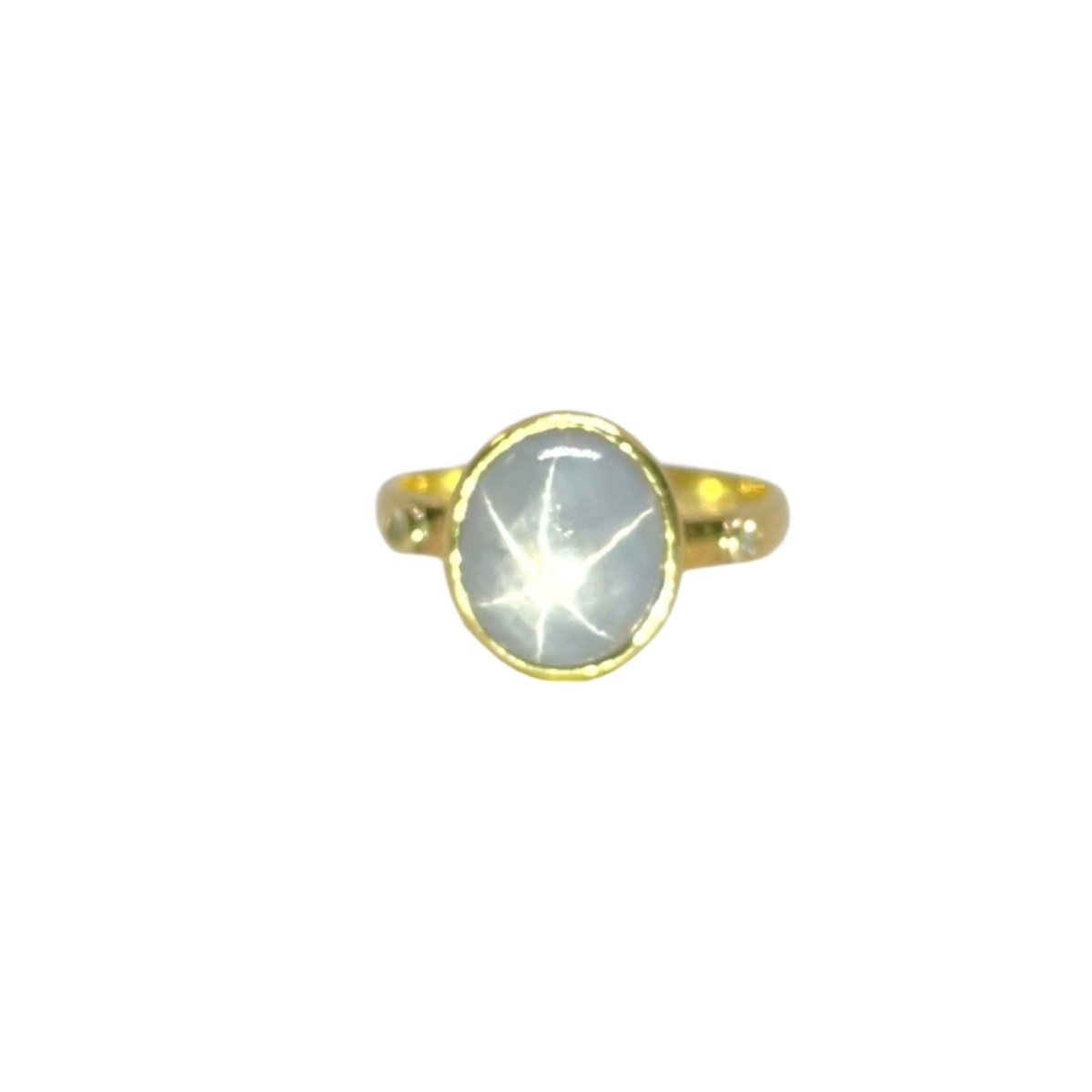 Bague En Or 18 Carats Sertie De Saphirs Et Diamants - Taille 54 - Occasion Très Bon état