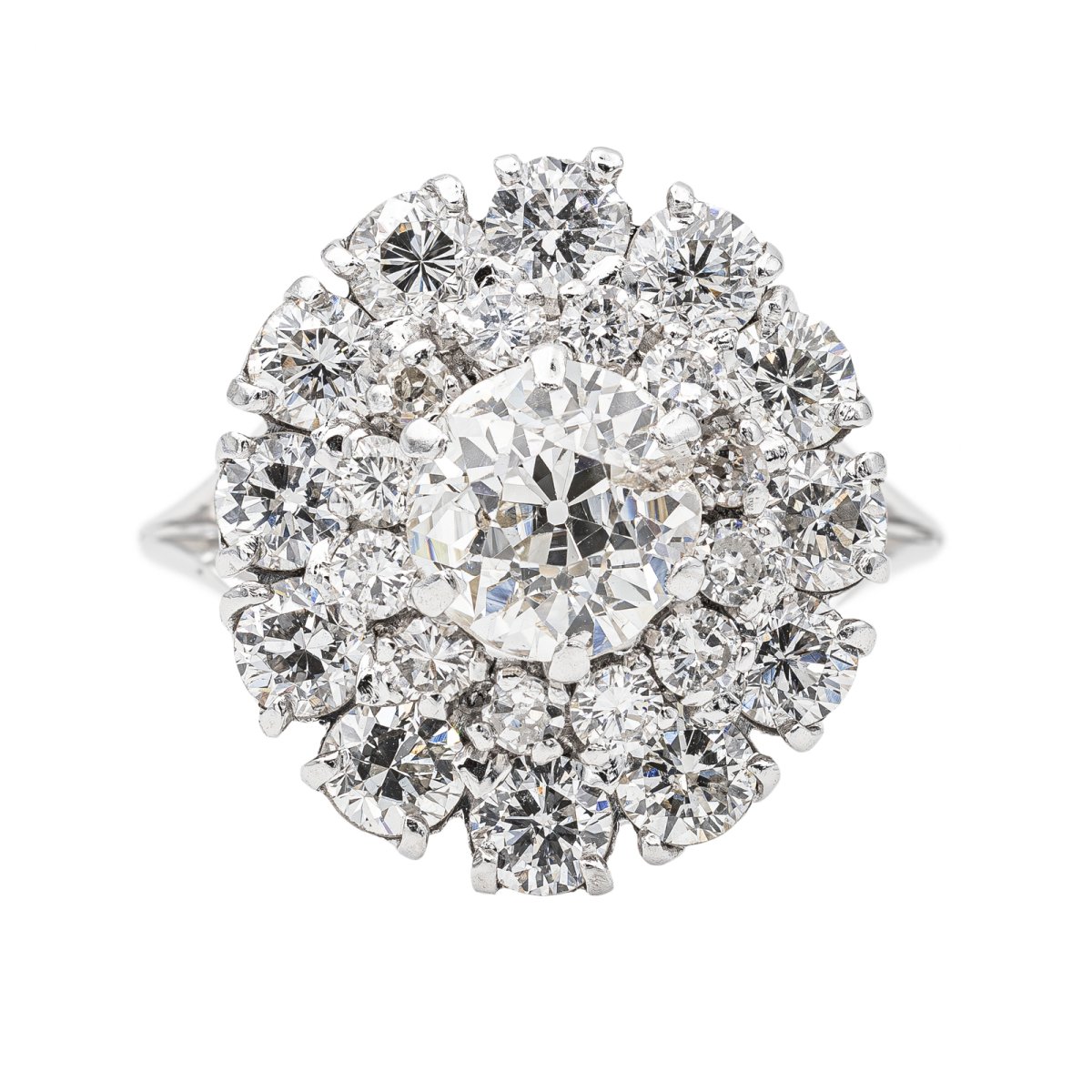 Bague Pompadour Or blanc Diamant – Castafiore