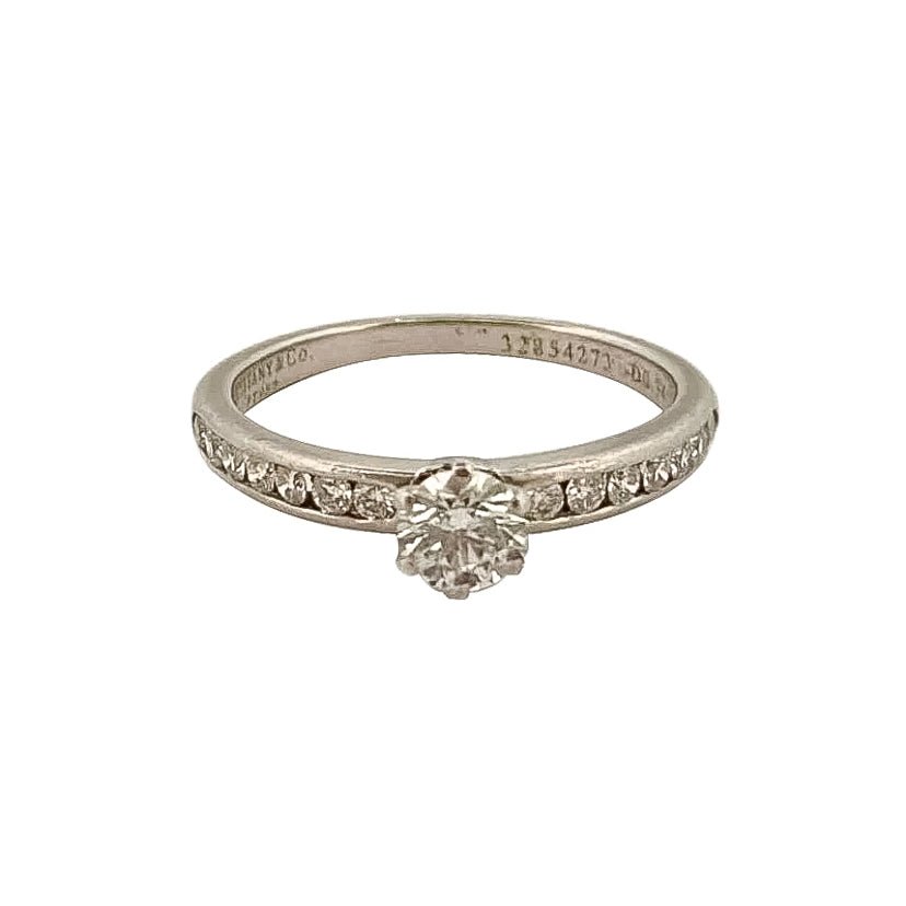 TIFFANY CO “Setting” Solitaire ring in platinum and diamonds