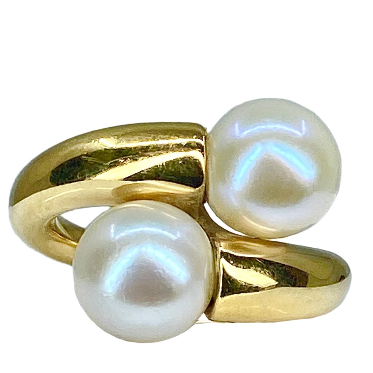 Bague Toi & Moi Deux Ors Avec Perles De Culture - Occasion, Style Romantique