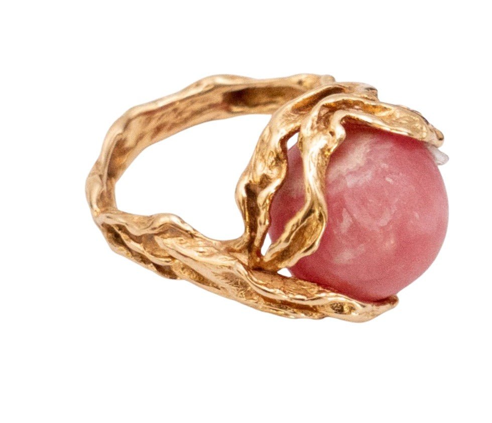 Ensemble Bijoux Gilbert Albert - Bague Et Boucles D'oreilles En Or Jaune - Occasion - Style Vintage