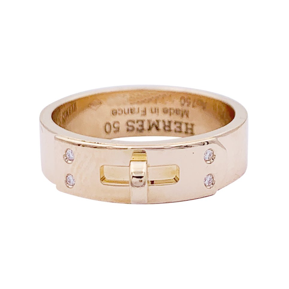 Bague Hermès, Kelly, or rose, - Main Image