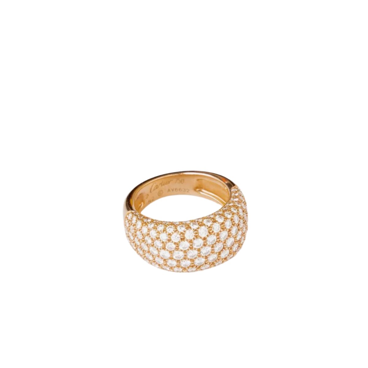 CARTIER “Paris nouvelle vague” bangle ring in yellow gold paved