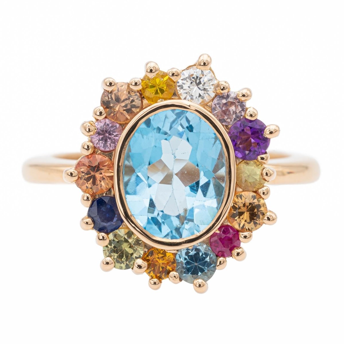 Bague Marguerite en or rose et topaze – Castafiore