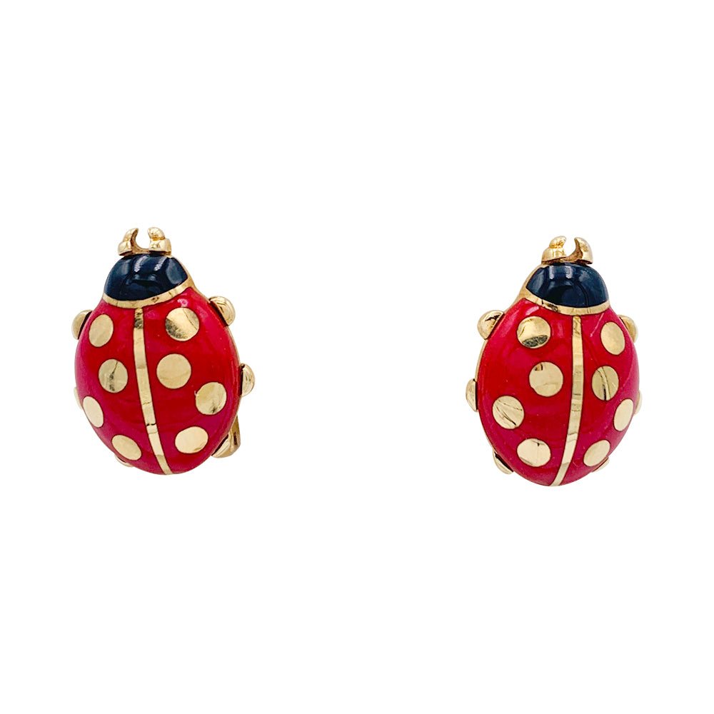 Clous D Oreilles Or Jaune 18k Coccinelle 529194 main image 0