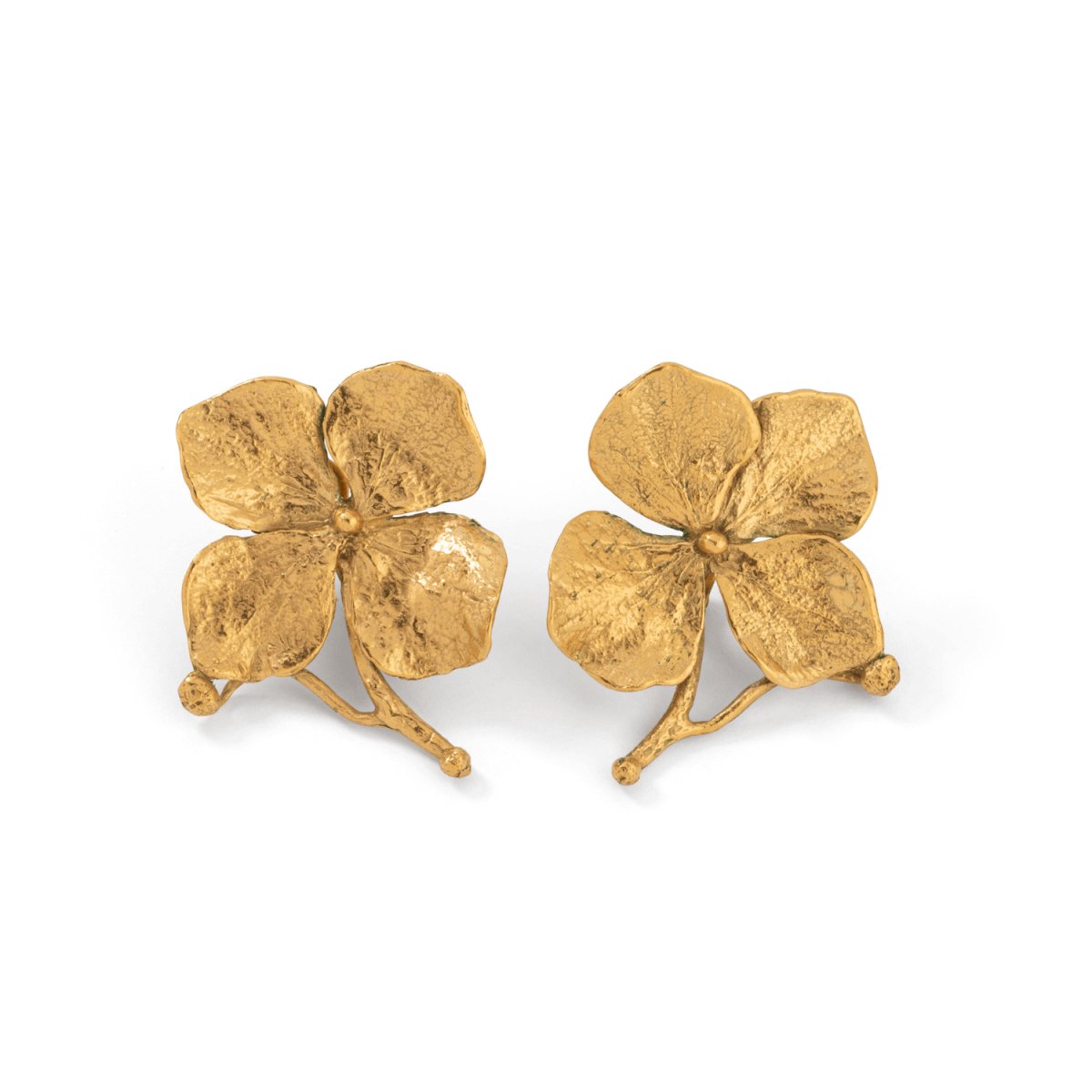 Boucles D’oreilles Vintage Années 80 – Clips Roses Et Dorés Rétro