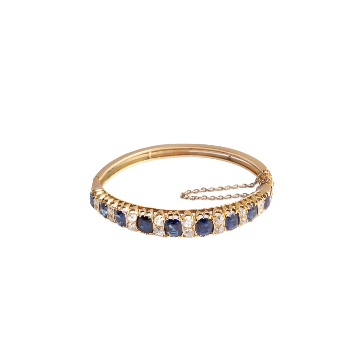 Bracelet Rigide en or jaune et en diamants et saphirs – Castafiore