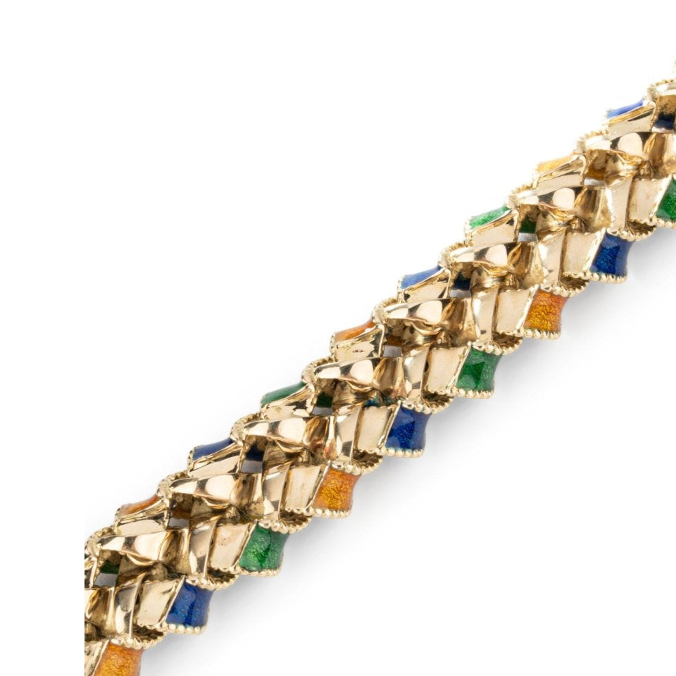 Bracelet VAN CLEEF & ARPELS en or jaune et émail - Castafiore