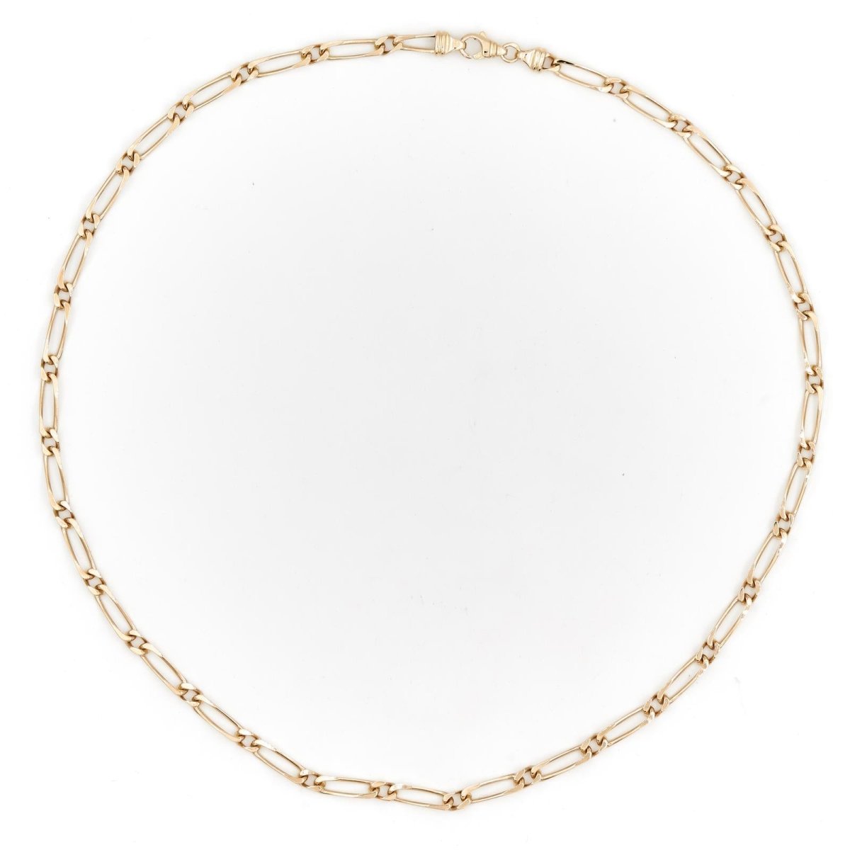 Collier Sautoir Chaîne Plaque Or Maille Figaro - Style Art Nouveau Art Déco Occasion