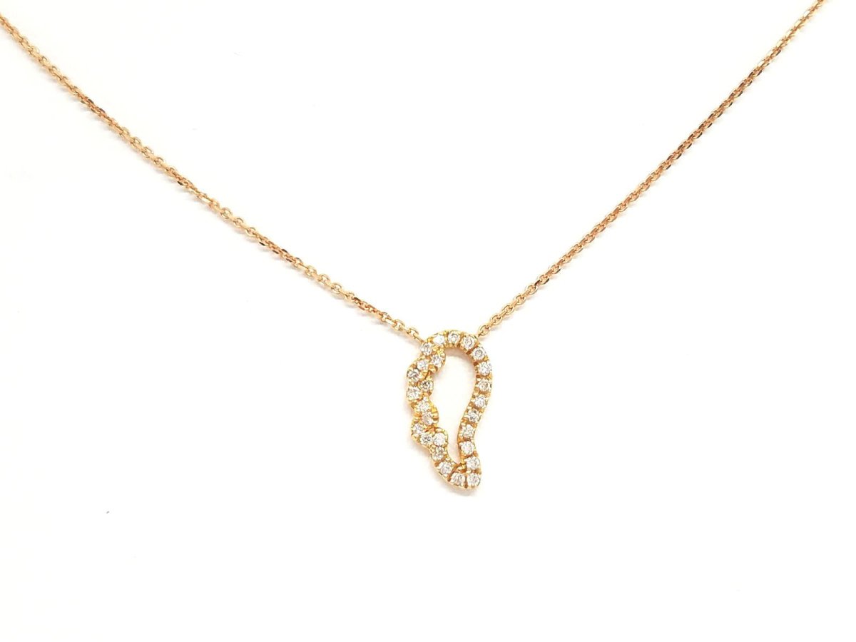 Collier Or 333 Fille – Pendentif Ange Avec Pierre Rose, Longueur Ajustable 38-42 Cm, Bijou Élégant