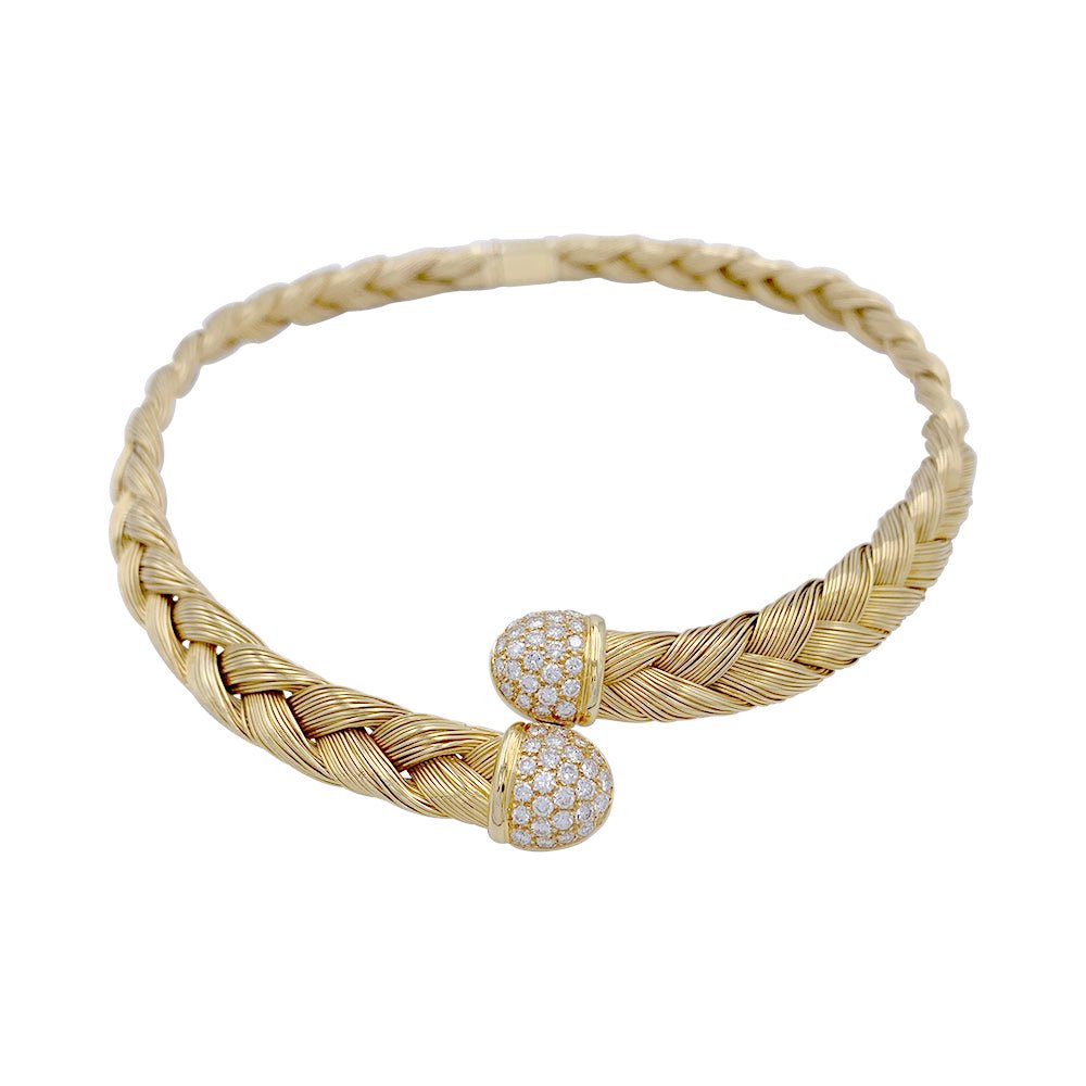 Vintage yellow gold and diamond necklace – Castafiore