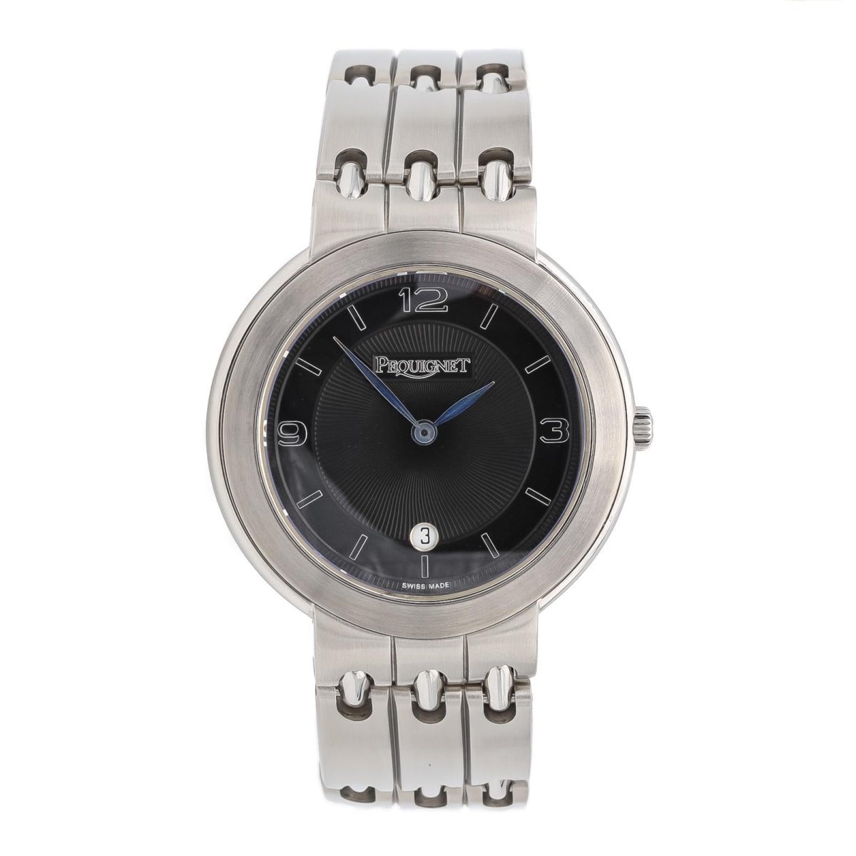 Montre Bracelet Émile Pequignet Tout Acier - Occasion, Pour Homme, En Parfait état