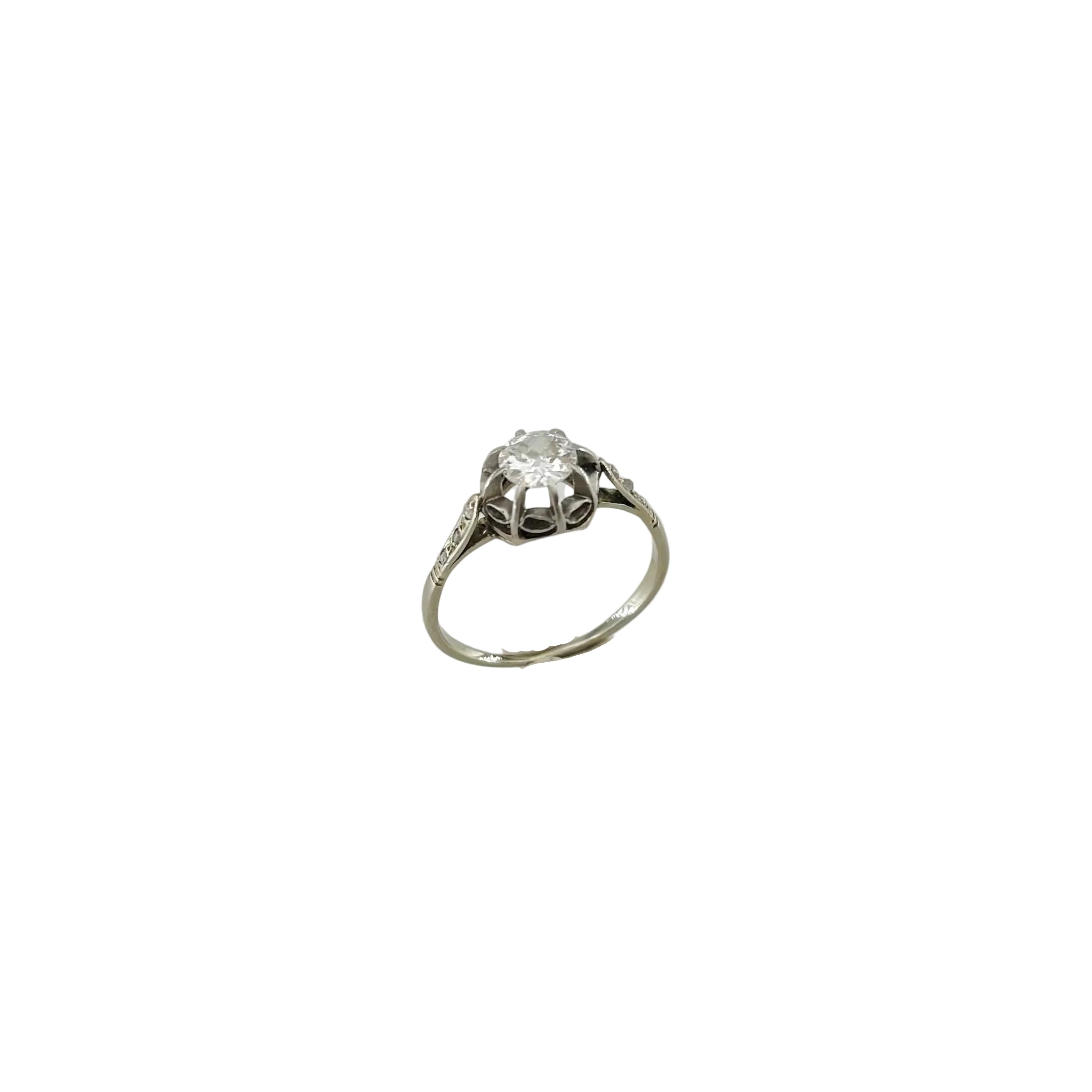 Bague Solitaire en or blanc et diamants