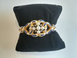 Bracelet ancien Or Email Perles Diamants