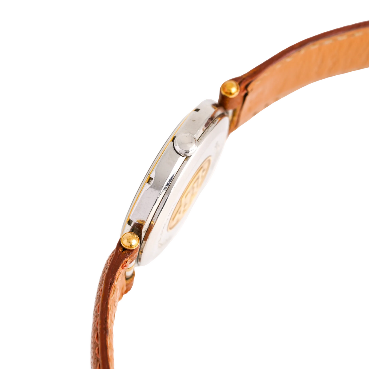 Montre VAN CLEEF & ARPELS "PA 49" GM en or jaune, acier et cuir