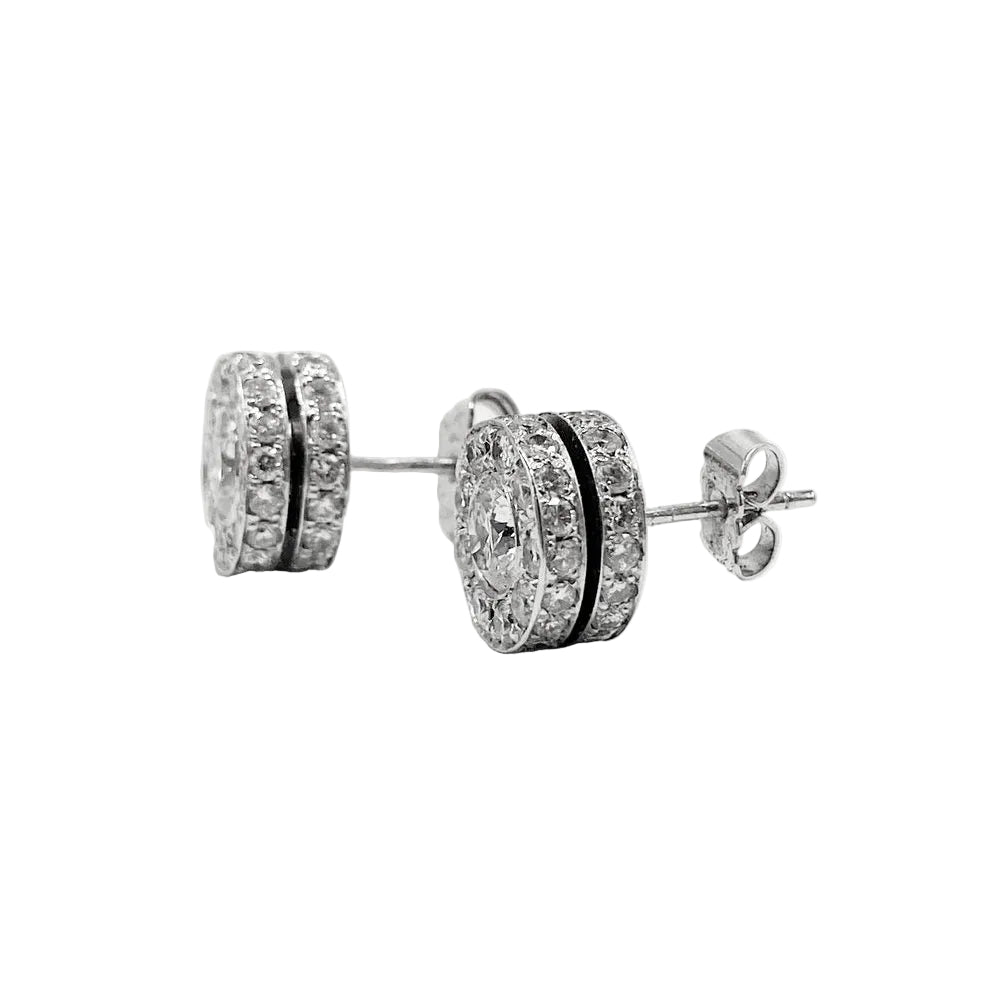 Boucles d'oreilles Puces en or blanc et diamants