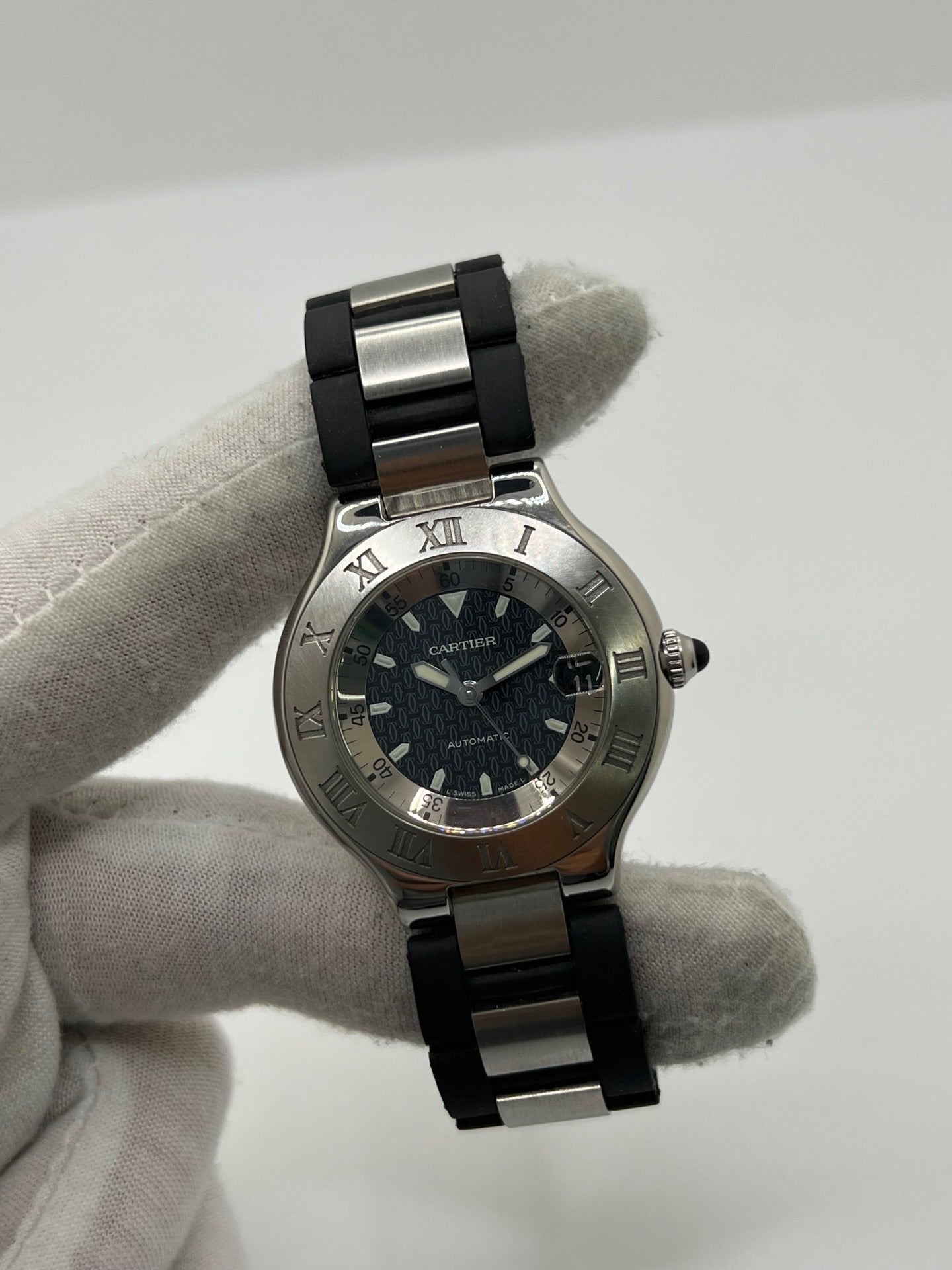 Montre CARTIER 21 Must de Cartier en acier et caoutchouc