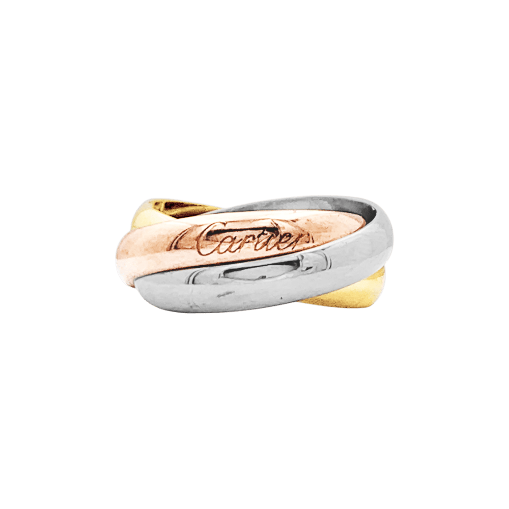 Bague Cartier, modèle "Trinity", trois tons d'or.