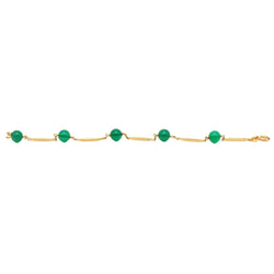 Bracelet en or jaune et chrysoprases
