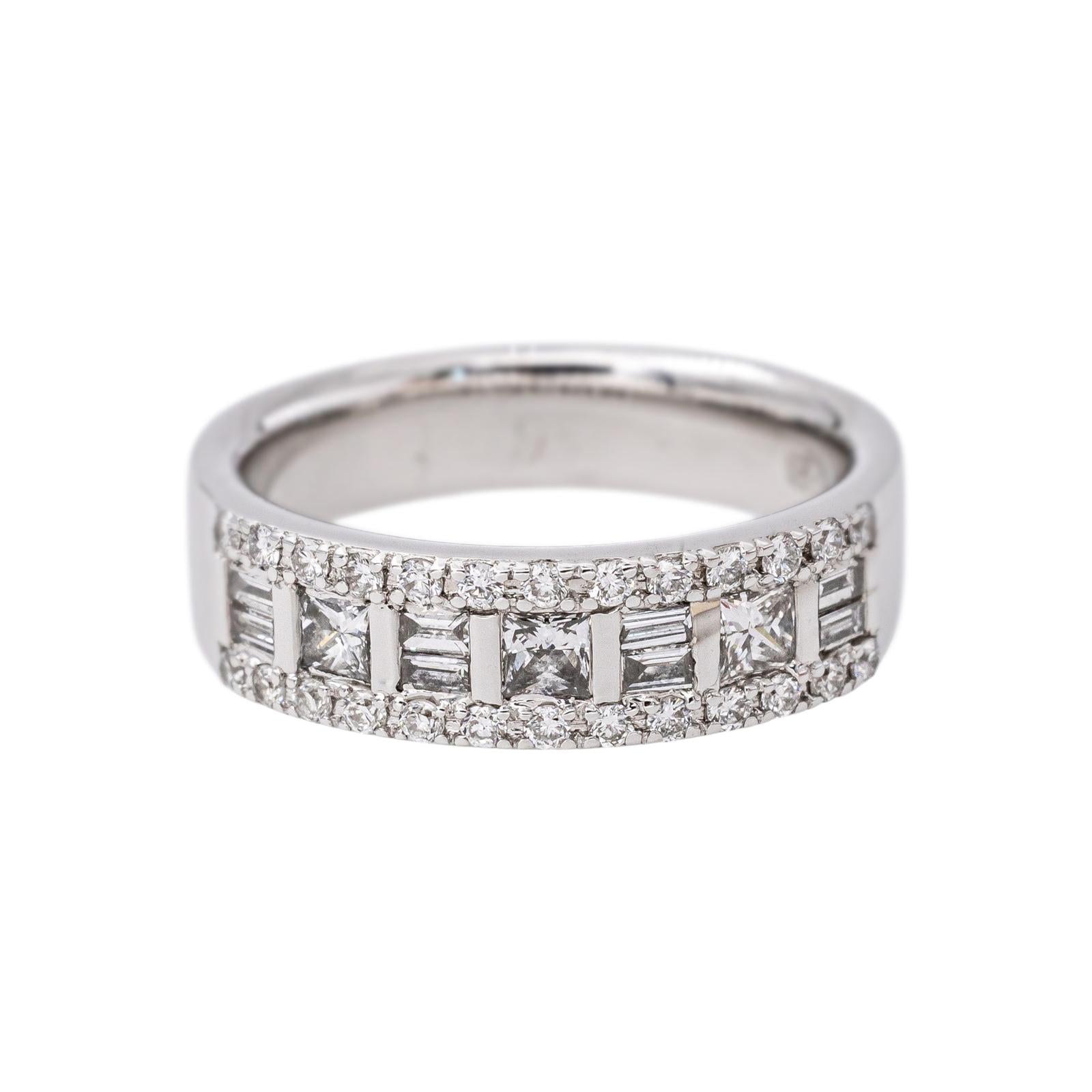 Bague Bandeau Or blanc Diamant