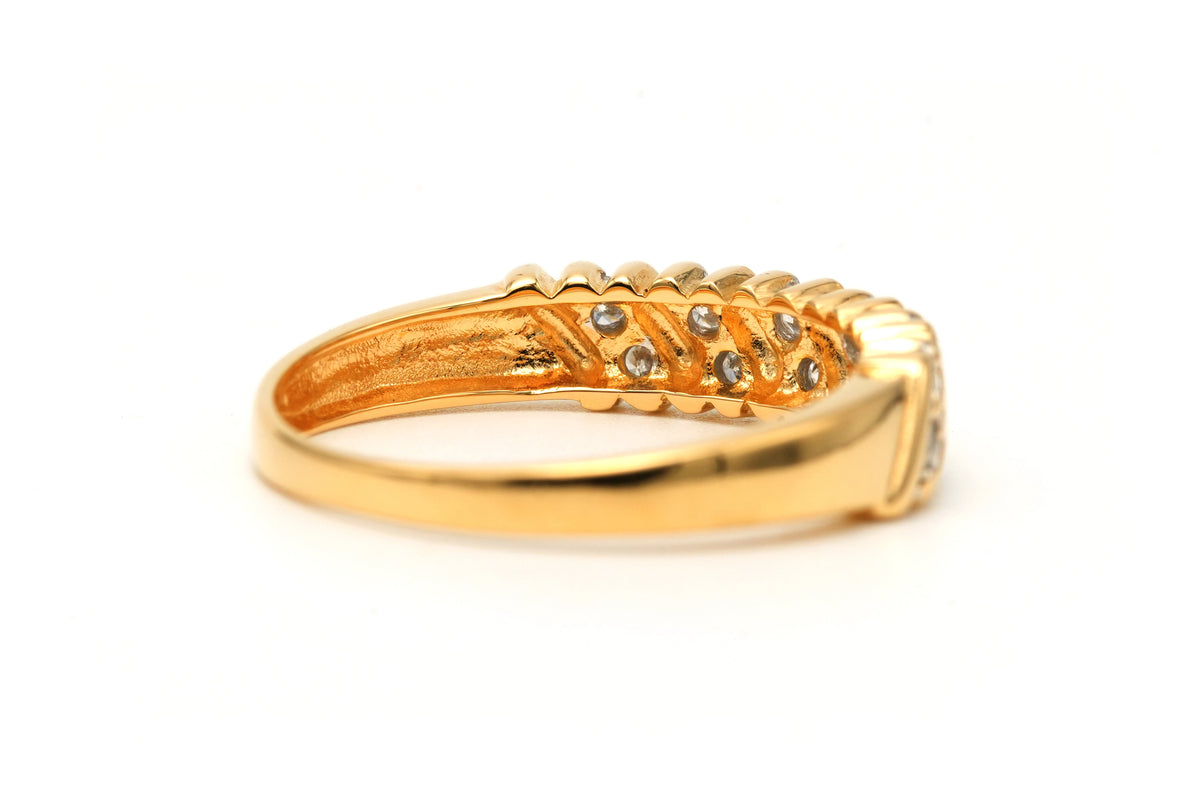 Bague Bandeau en or jaune et diamants
