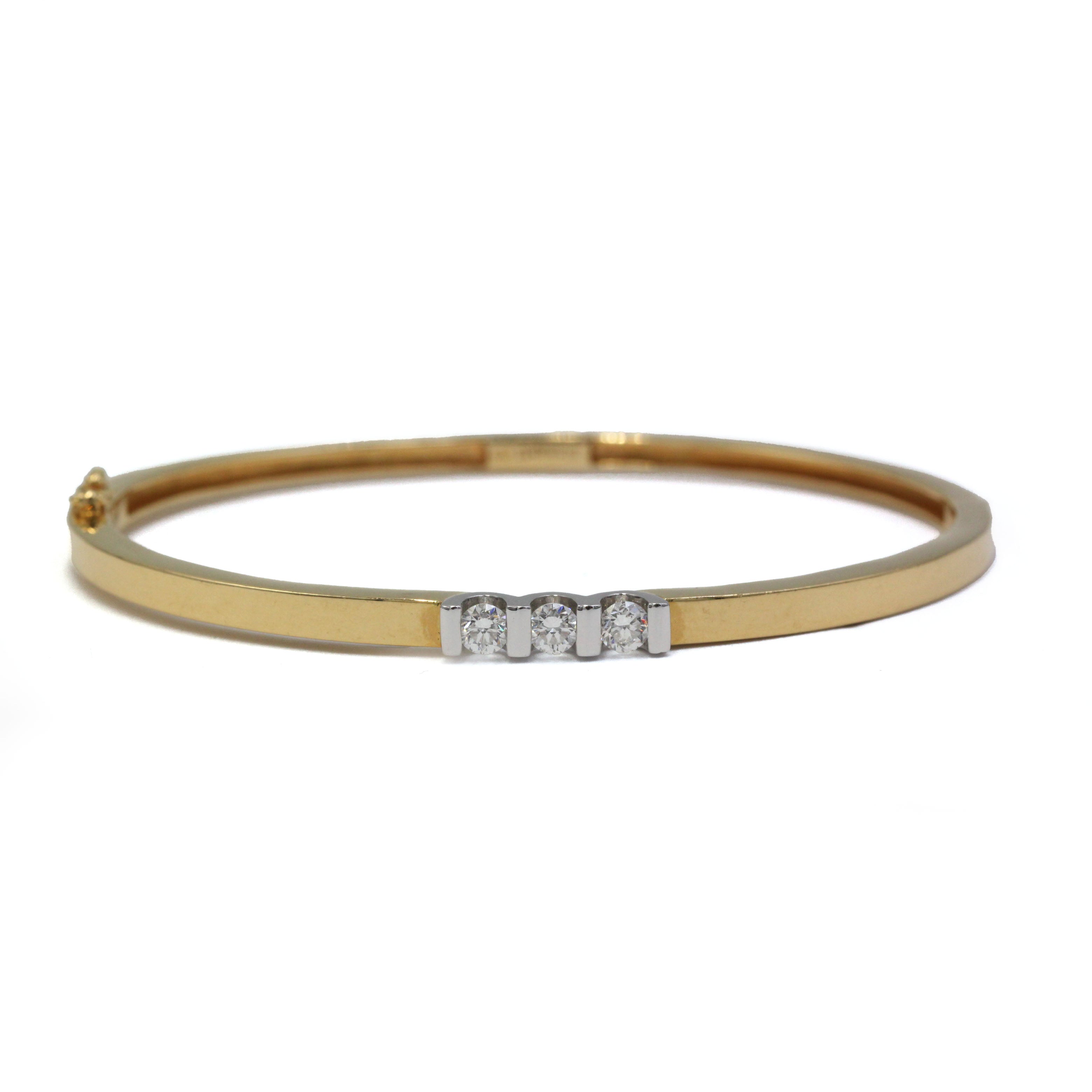 Bracelet Jonc en or jaune et diamants