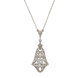 Collier Pendentif en or blanc et diamants