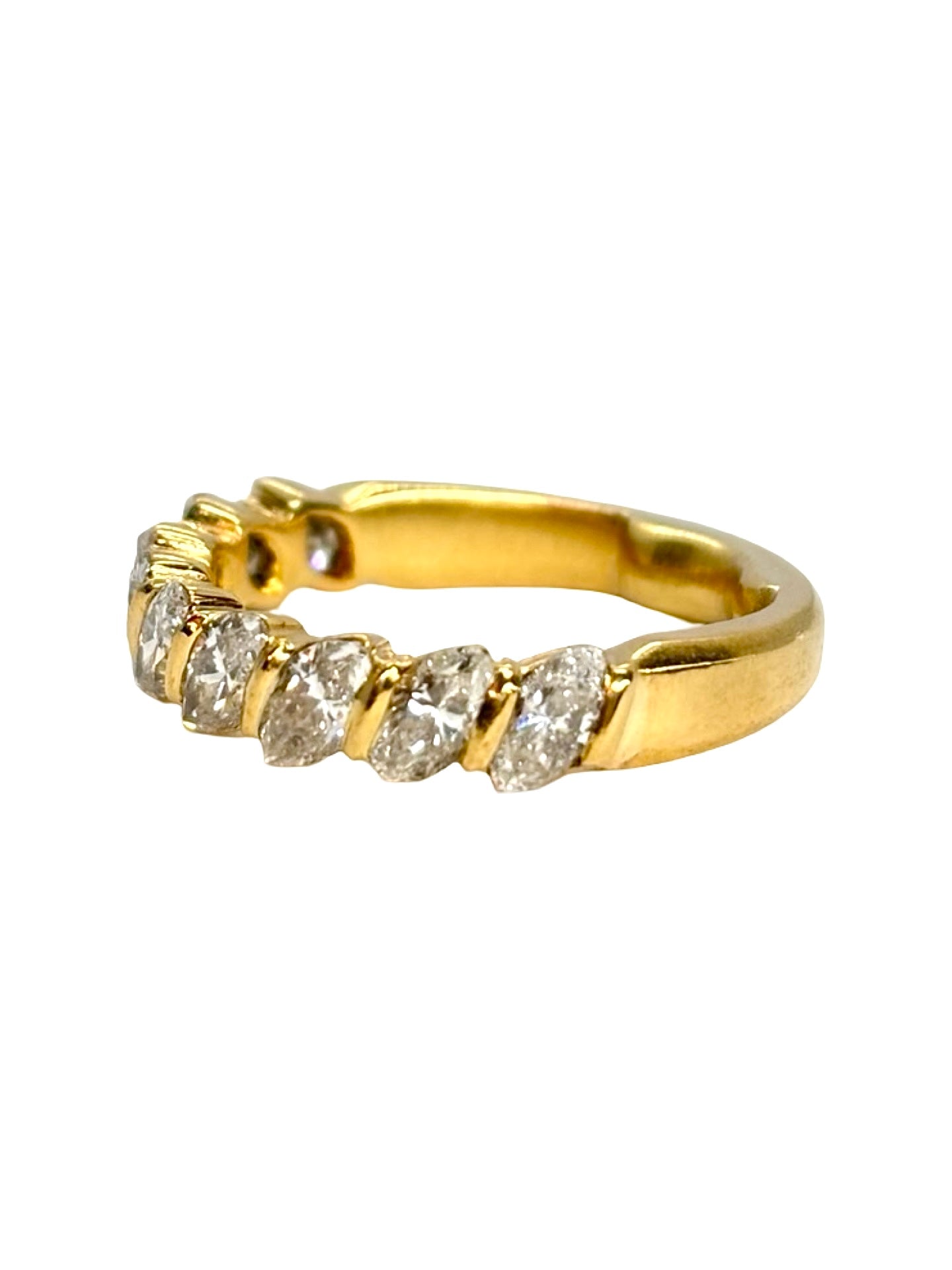 Bague Alliance en or jaune et diamants