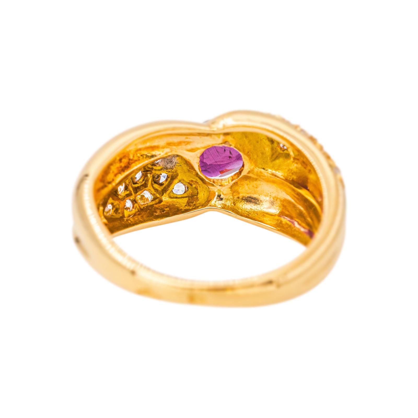 Bague Or jaune Rubis