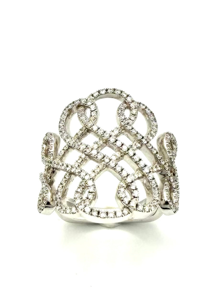 MESSIKA. Collection "Promess", bague en or blanc 18K et diamants