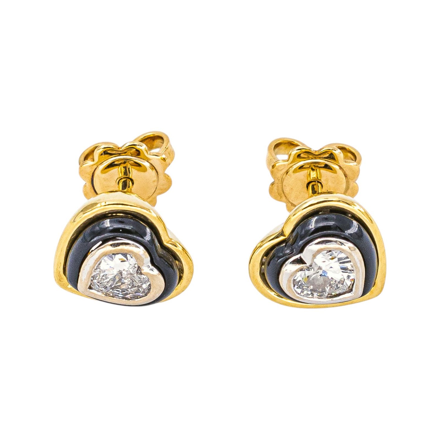 Boucles d'oreilles Puces Or jaune Diamant
