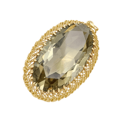 Pendentif en or jaune et prasiolite