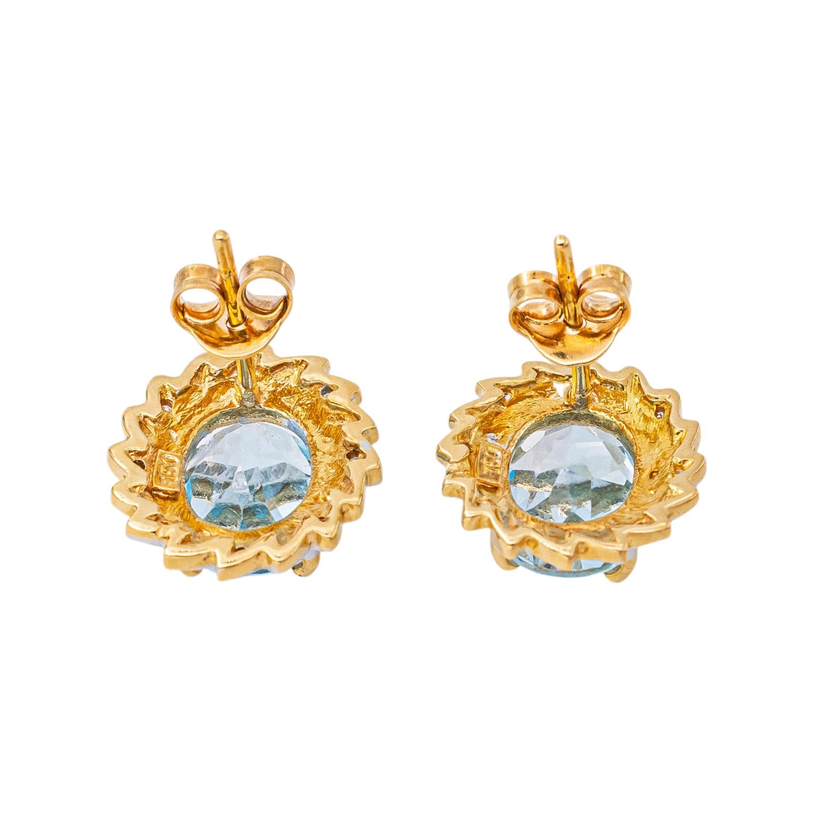Boucles d'oreilles Puces Or jaune Topaze