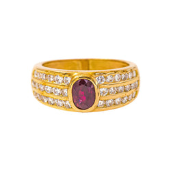 Bague Or jaune Rubis