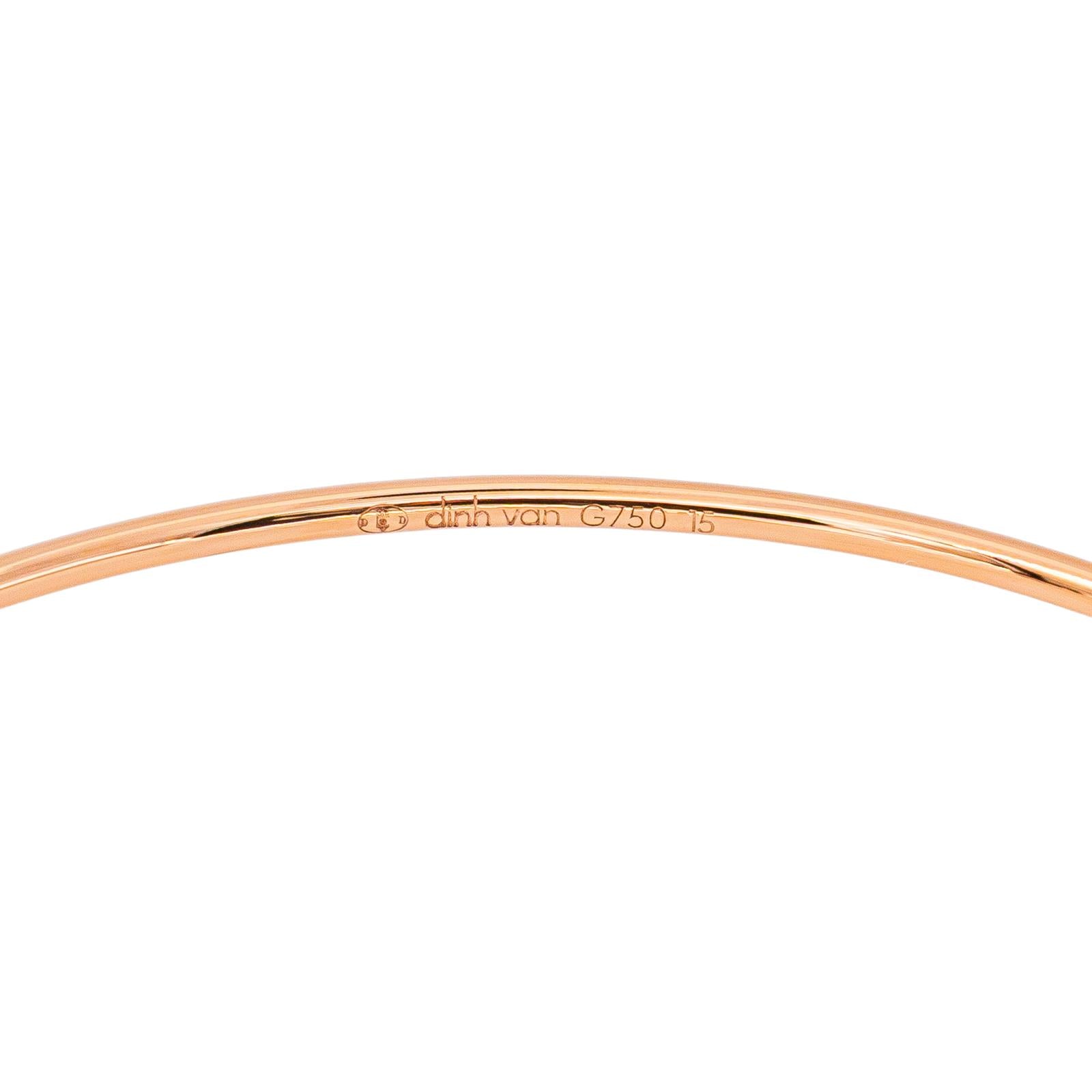Bracelet Jonc DINH VAN "Serrure" en or rose et diamant