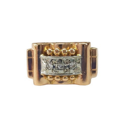 Bague Tank en or rose et diamants