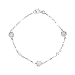 Bracelet Maille forçat Or blanc Nacre