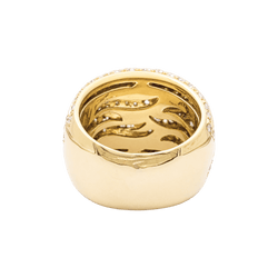 Bague Damiani en or jaune, pavage diamants, diamants bruns.