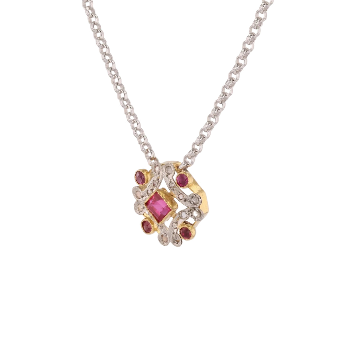Collier Pendentif en or blanc et diamants