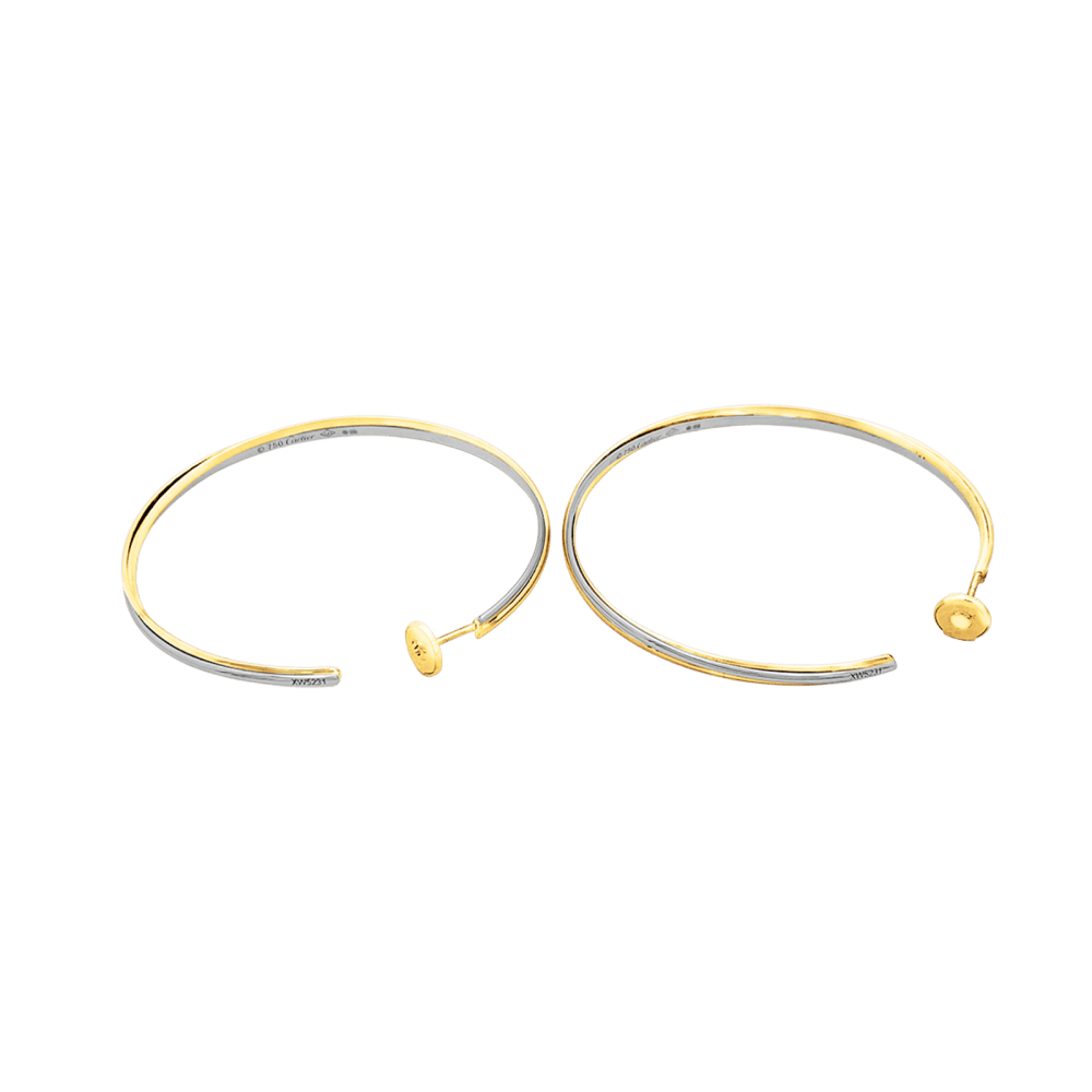 Boucles d'oreilles Cartier, "Trinity", trois ors. Grand modèle.