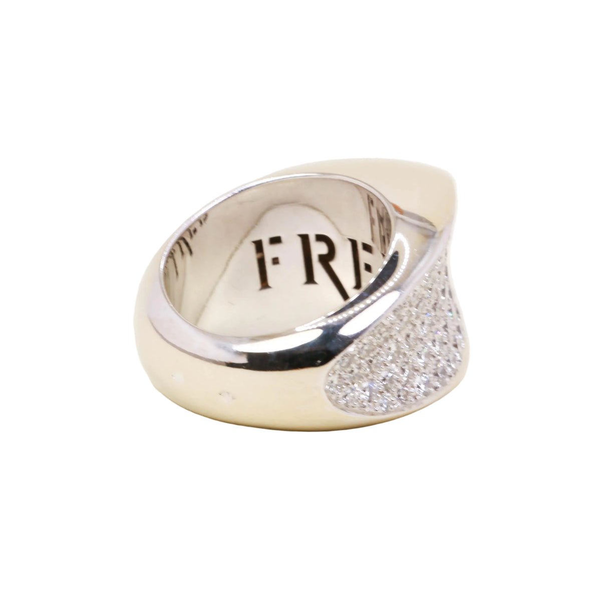 Bague Jonc FRED "Candy" en or blanc et diamants