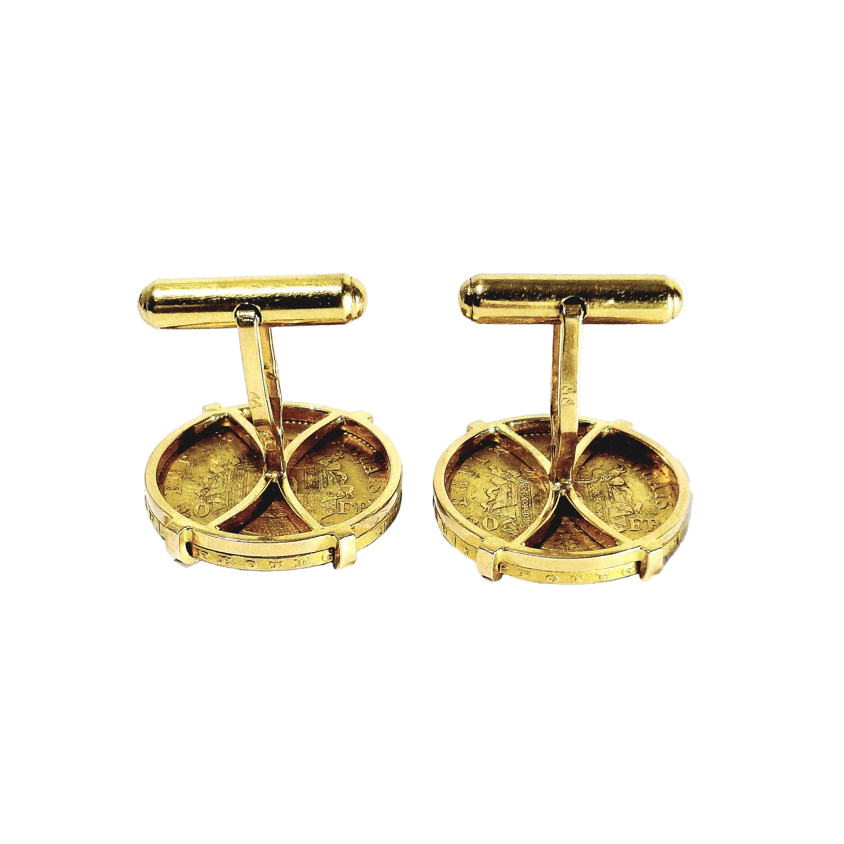 Boutons de manchette en or jaune