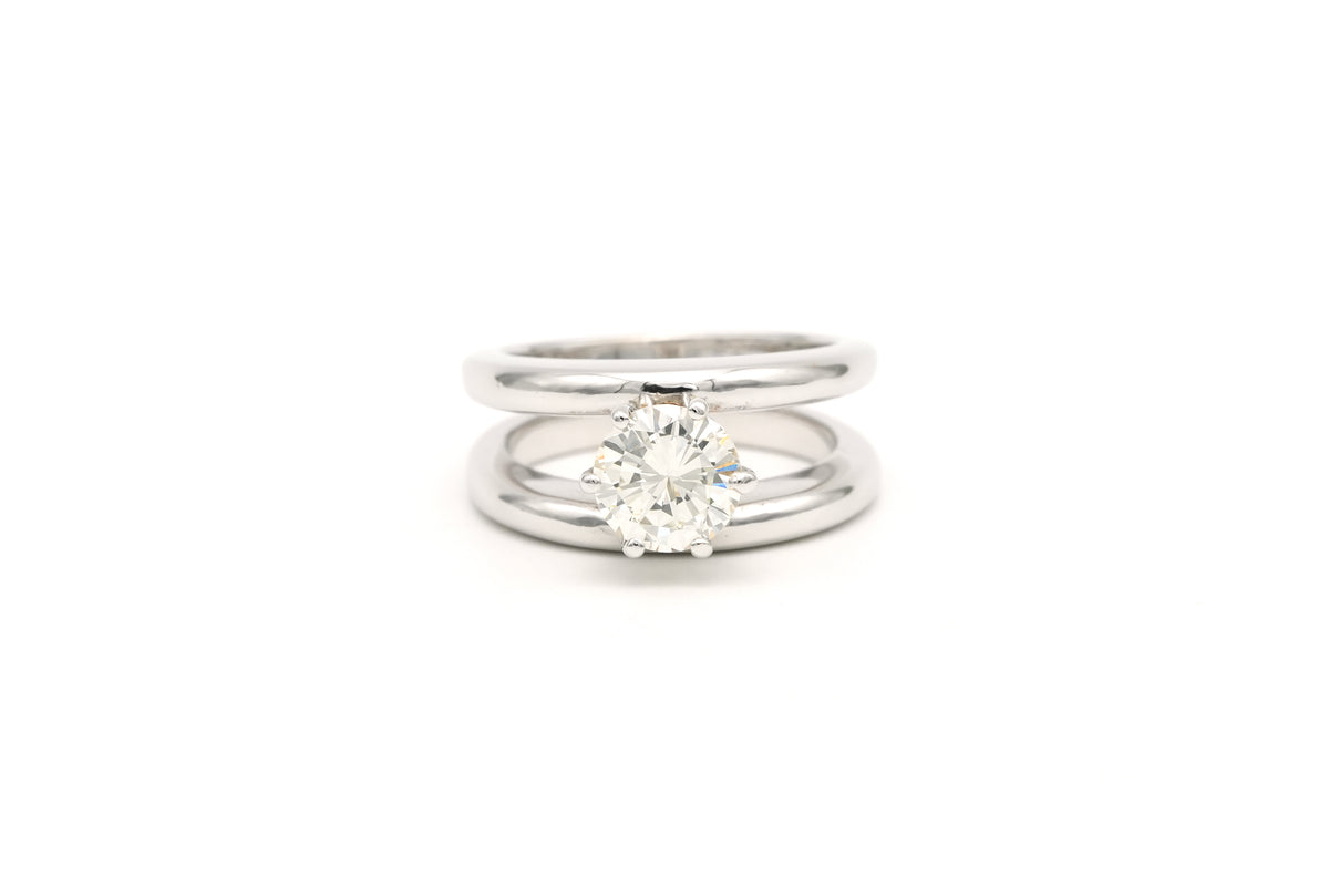 Bague Solitaire en or blanc et diamant