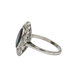 Bague Marguerite en or blanc, saphir et diamants