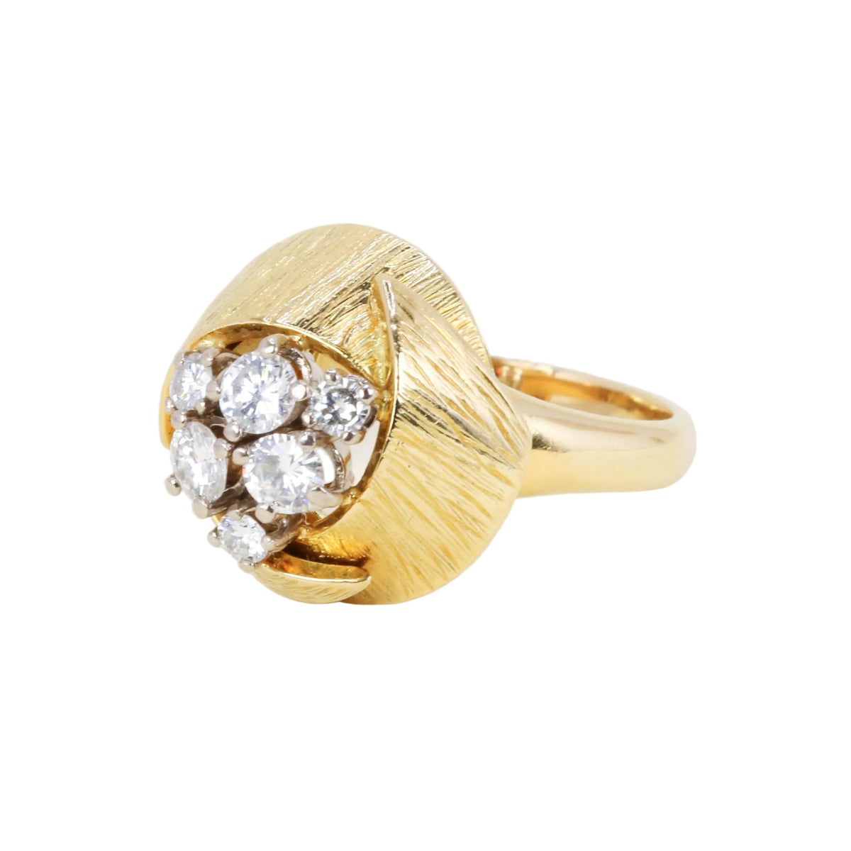 Bague Dôme en or jaune et diamants