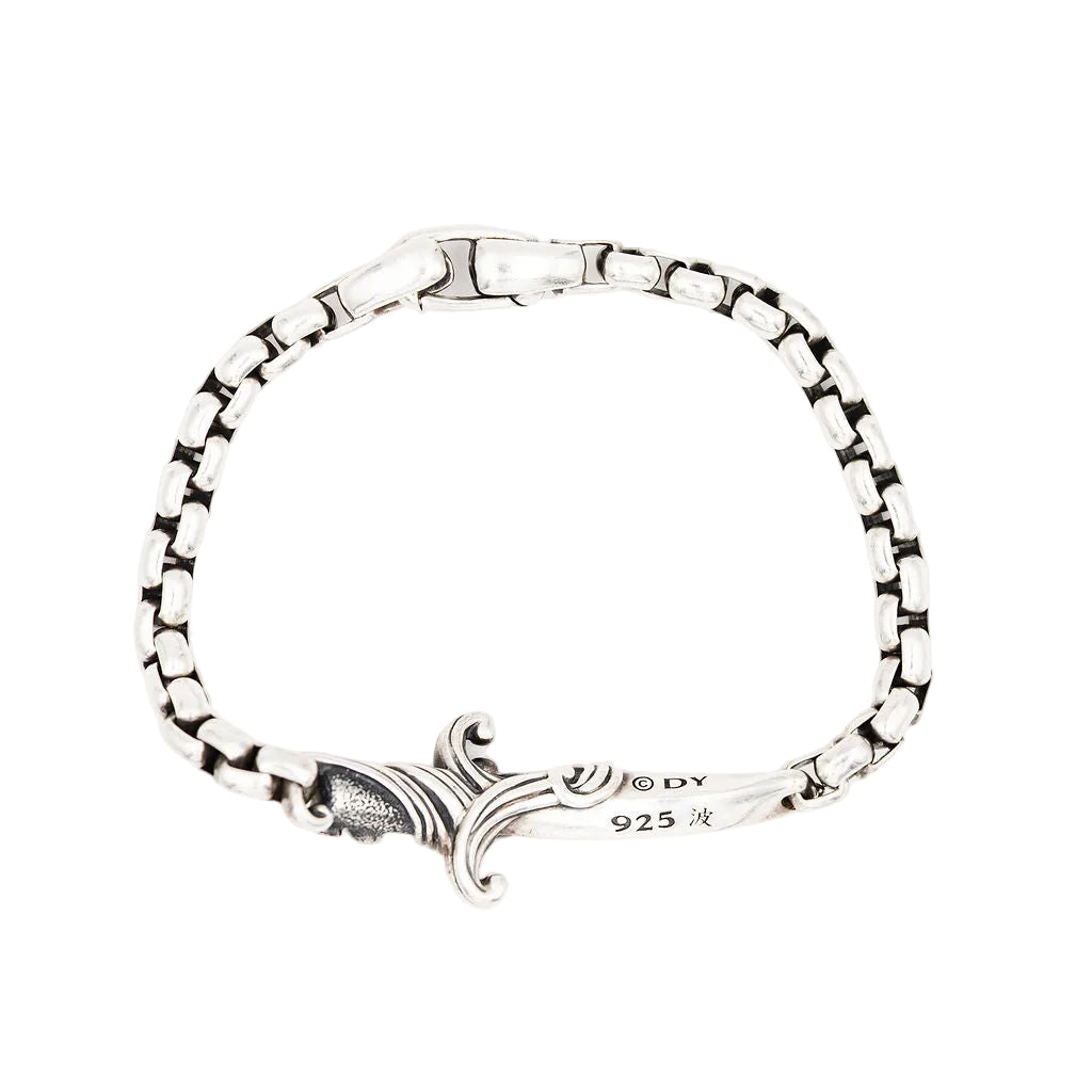 Bracelet Souple DAVID YURMAN "Waves Dagger" en argent et diamants